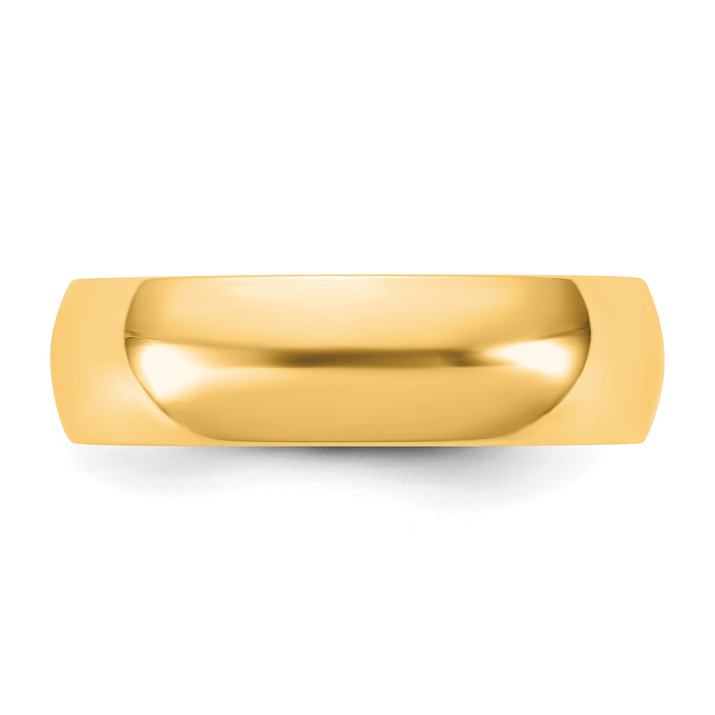 5.5mm 10K Yellow Gold Lightweight Half Round Wedding Band - Sophia Jewelers