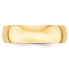 14K Yellow Gold Half-Round Wedding Band 6mm