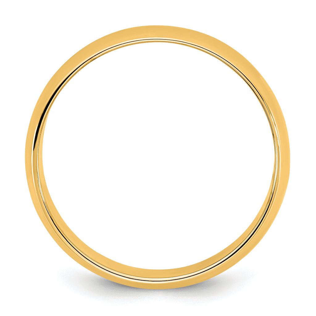 14K Yellow Gold Half-Round Wedding Band 6.5mm