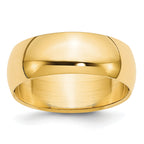 6.5mm 10K Yellow Gold Lightweight Half Round Wedding Band - Sophia Jewelers