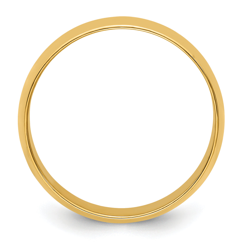 14k Yellow Gold 7mm Lightweight Half Round Wedding Band