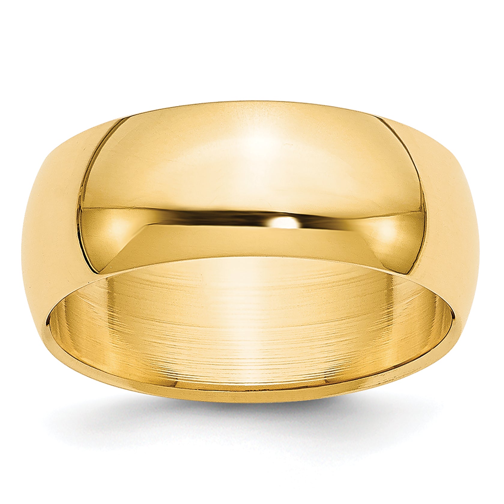 14k Yellow Gold 7mm Lightweight Half Round Wedding Band