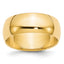 14K Yellow Gold Half-Round Wedding Band 7mm