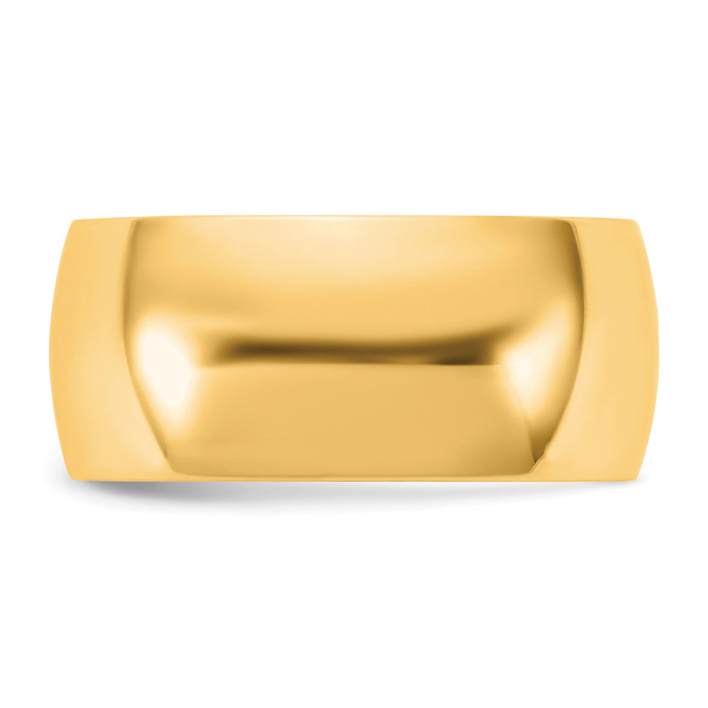 8.5mm 10K Yellow Gold Lightweight Half Round Wedding Band - Sophia Jewelers