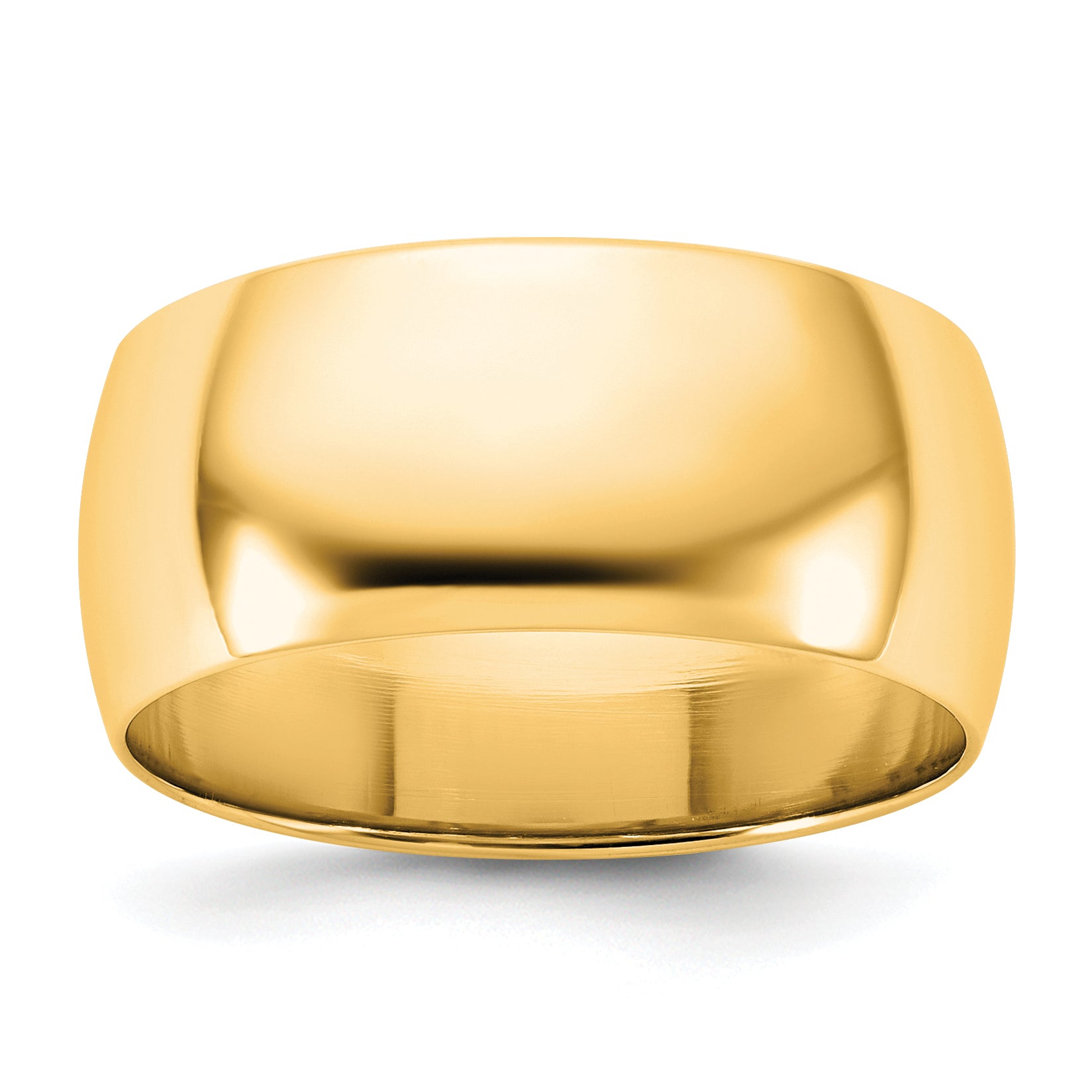 8.5mm 10K Yellow Gold Lightweight Half Round Wedding Band - Sophia Jewelers
