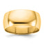 8.5mm 10K Yellow Gold Lightweight Half Round Wedding Band - Sophia Jewelers