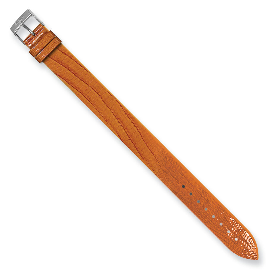 Moog Orange Lizard Texture Patent Finish Calf Leather Watch Band Main image