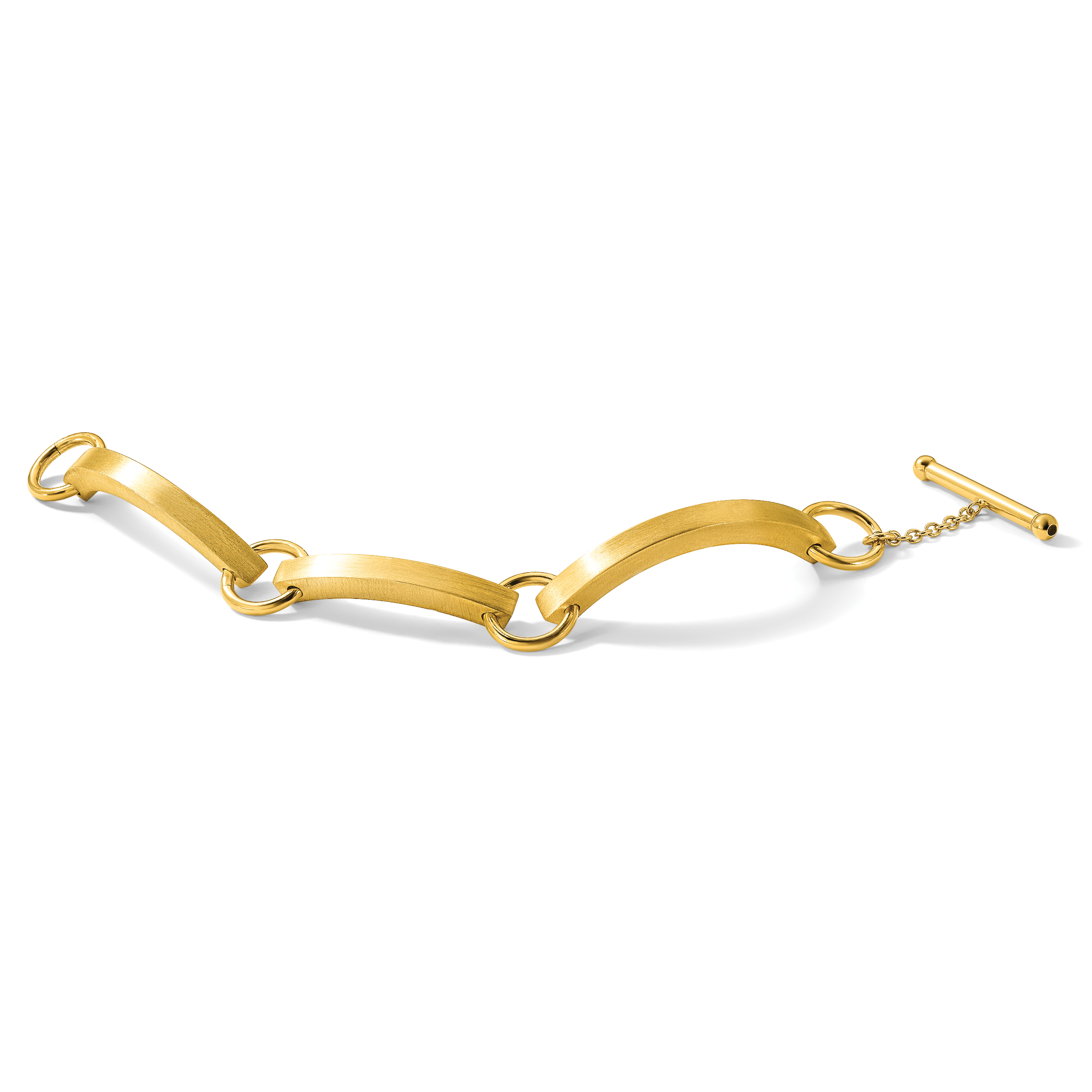 Sterling Silver Yellow Plate Vicenza Staus Link Bracelet Secondary image