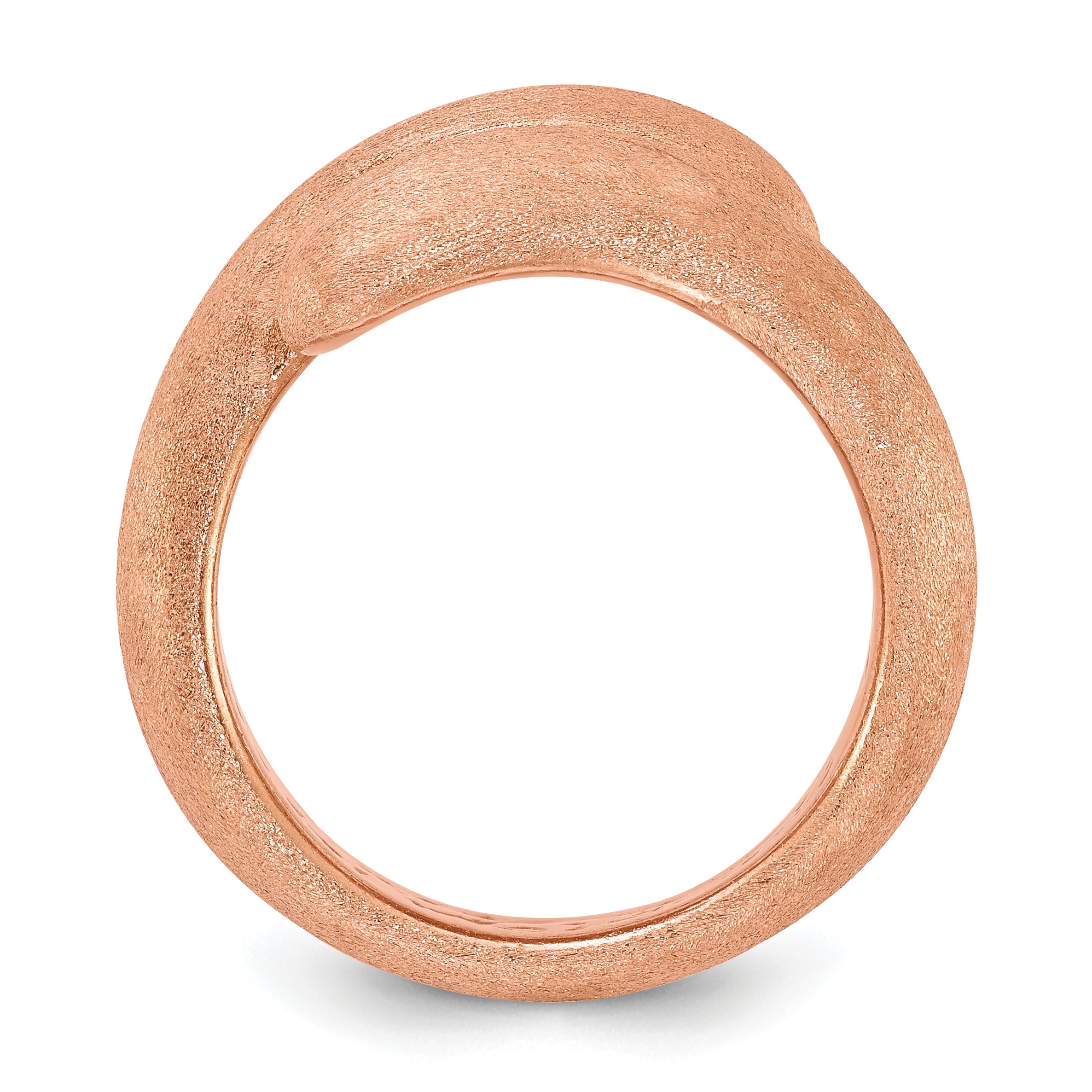 Sterling Silver Rose-tone Satin Size 8 Ring