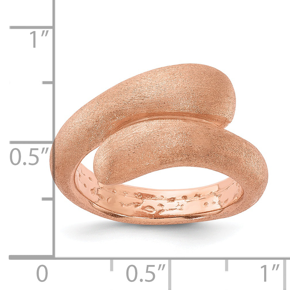 Sterling Silver Rose-tone Satin Size 8 Ring