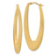 Sterling Silver Gold-Plated Brushed Oval Elongated Hoop Earrings for Women