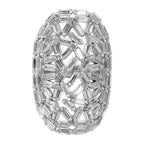 Sterling Silver Rhodium-plated Oval Baguette Crystal Size 7 Ring