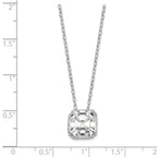 Sterling Silver Diamonique Round Pendant on 18 Cable Chain