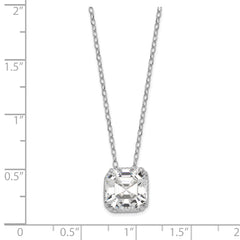 Sterling Silver Diamonique Round Pendant on 18 Cable Chain