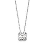 Sterling Silver Diamonique Round Pendant on 18 Cable Chain