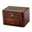 Luxury Giftware by Jere High Gloss Elm Burl Veneer with Double Braided Accents 2-drawer Locking Wooden Jewelry Box