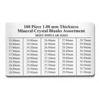 100-piece 1.00mm Flat Mineral Crystal Blanks Assortment