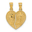 14k Polished Spanish TE AMO Our Lady of Guadalupe and Crucifix Break-apart Heart Pendant