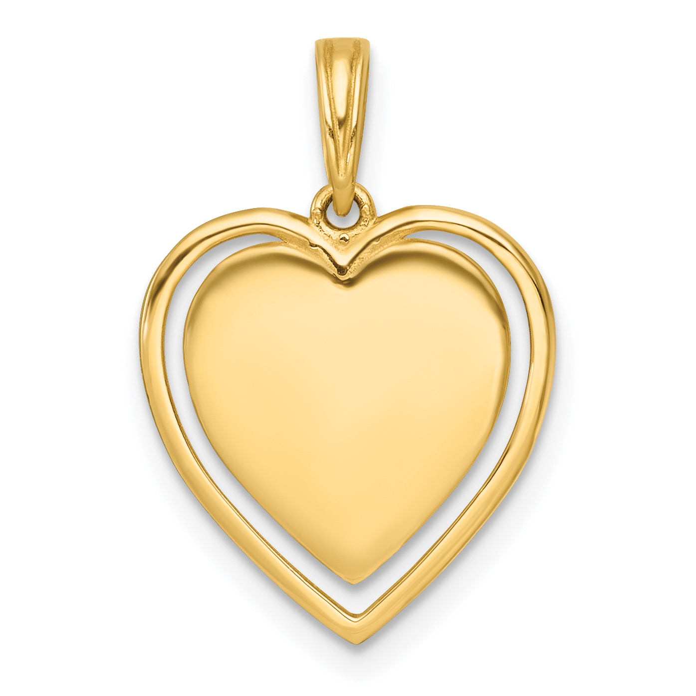 14k with White Rhodium Polished Multi Color Enamel Eye In Heart Charm