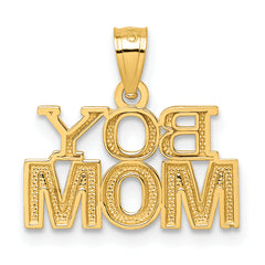 14k Polished BOY MOM Pendant