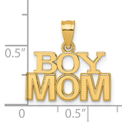 14k Polished BOY MOM Pendant