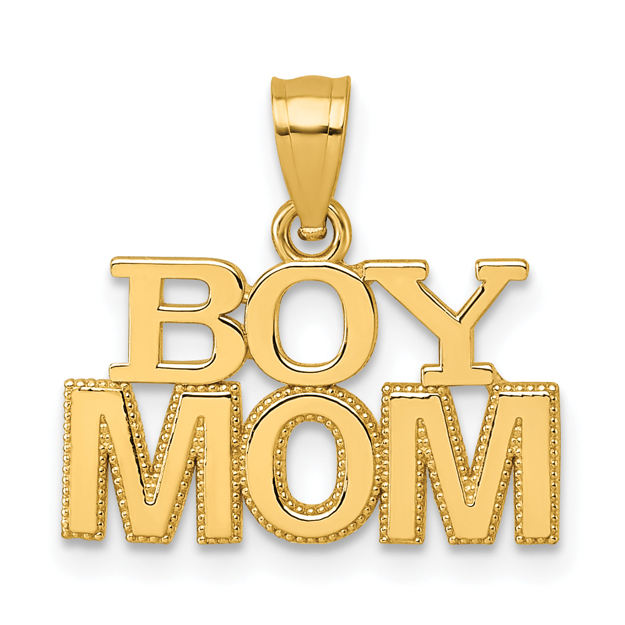 14k Polished BOY MOM Pendant
