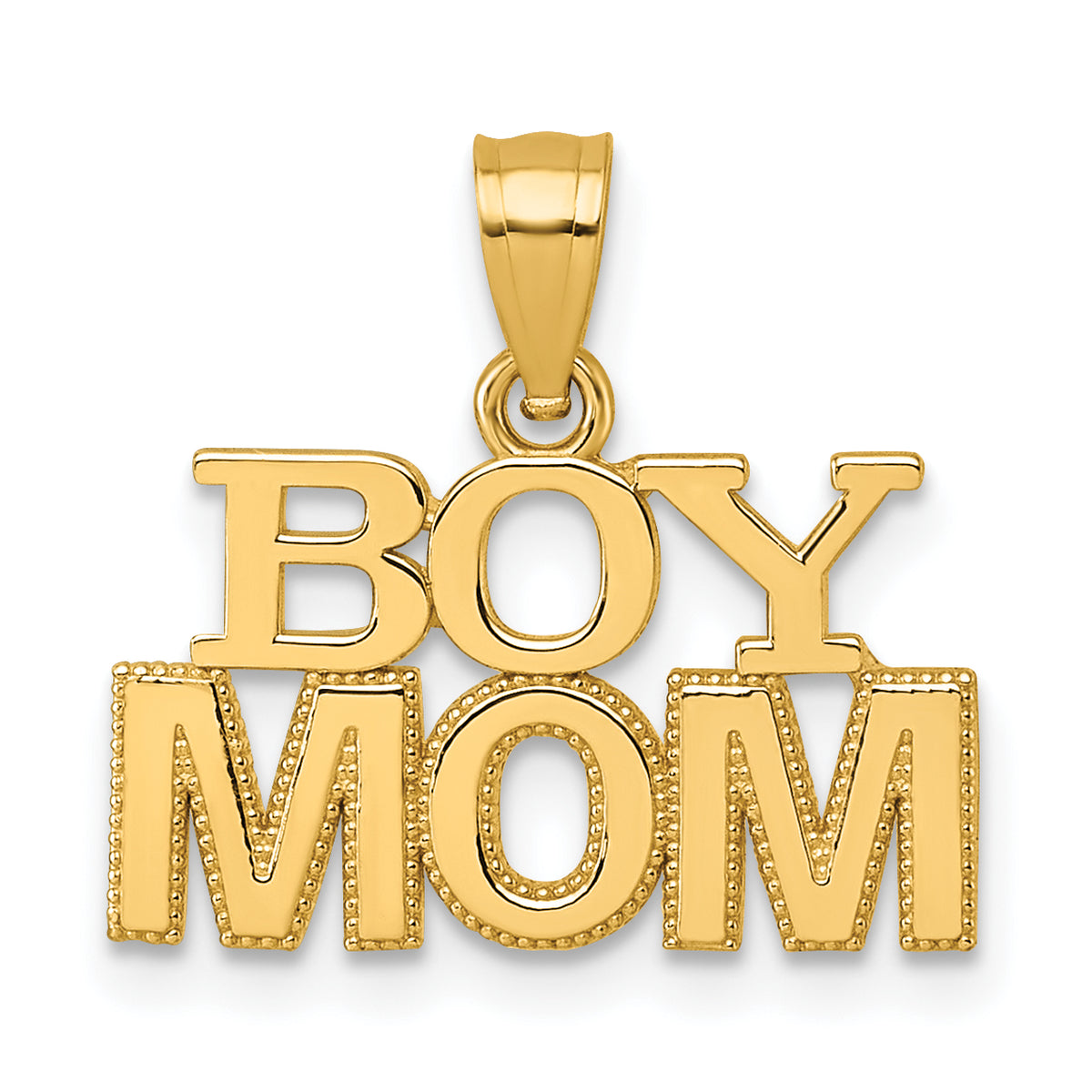 14k Polished BOY MOM Pendant