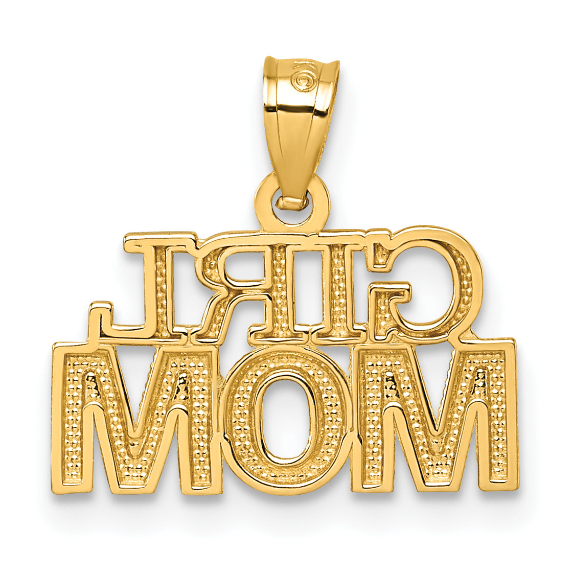 14k Polished GIRL MOM Pendant