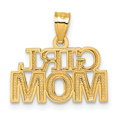 14k Polished GIRL MOM Pendant