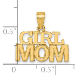 14k Polished GIRL MOM Pendant