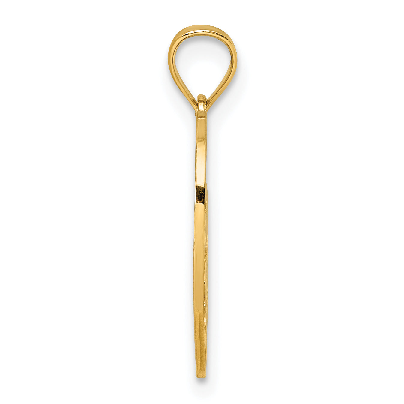 14k Polished and Textured Roses -A Mother's Love is the Greatest Gift Of All- Heart Pendant