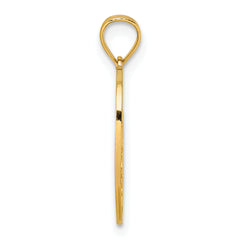 14k Polished and Textured Roses -A Mother's Love is the Greatest Gift Of All- Heart Pendant