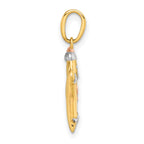 14k with White Rhodium and Rose-plating Polished Gingerbread Man Charm
