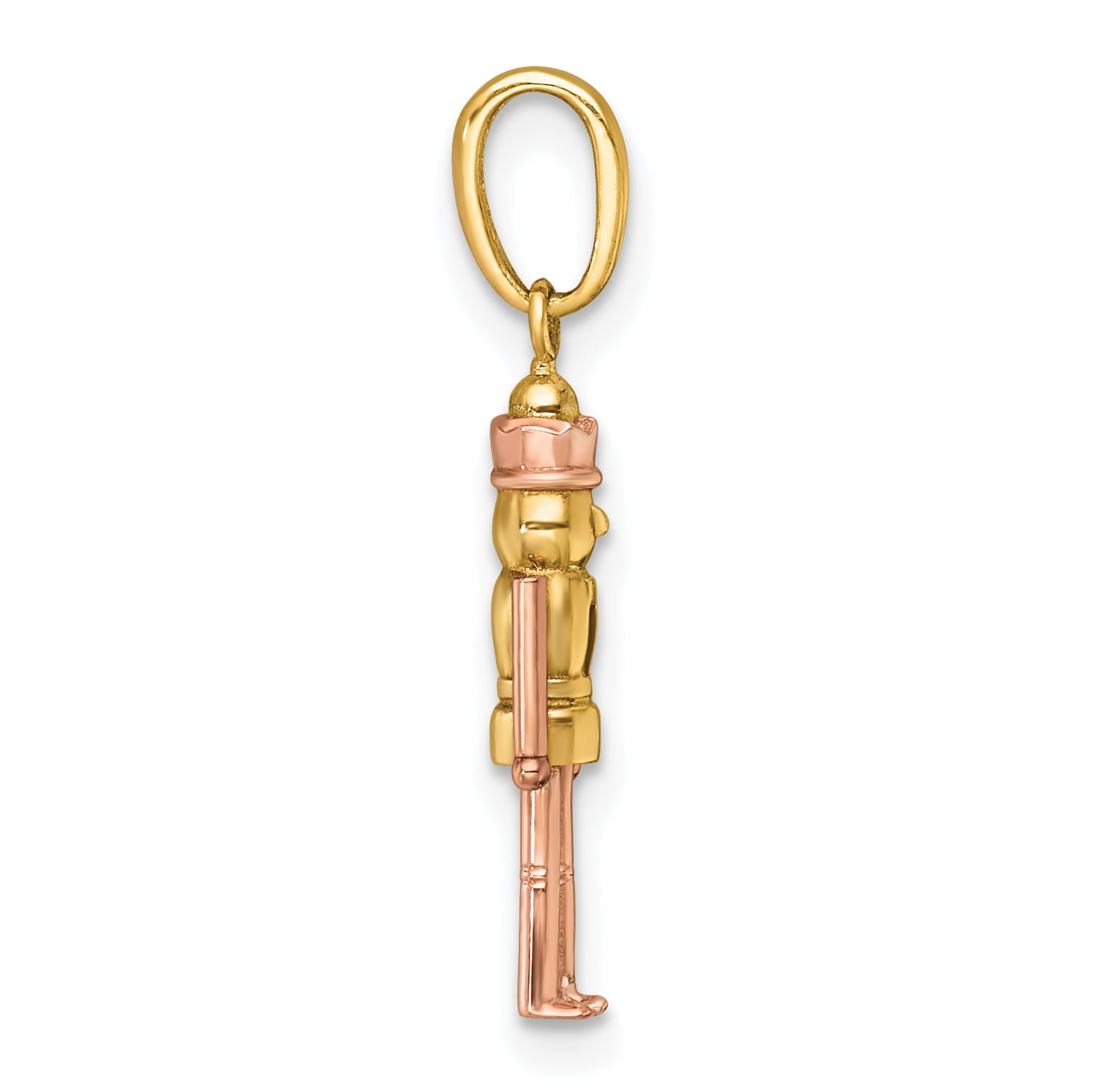 14k with Rose-plating Polished Nut Cracker Charm Secondary image