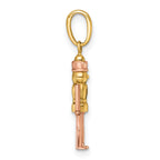 14k with Rose-plating Polished Nut Cracker Charm