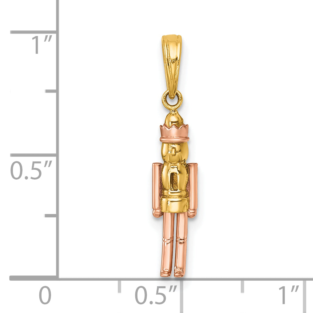 14k with Rose-plating Polished Nut Cracker Charm