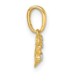 14k with White Rhodium Polished Butterfly Charm