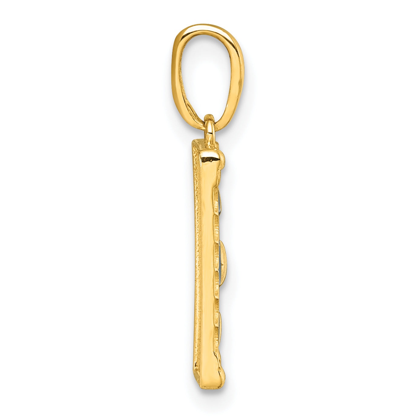 14k Polished Blue Enamel Moon Cycle Charm Secondary image