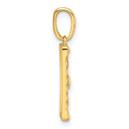 14k Polished Blue Enamel Moon Cycle Charm