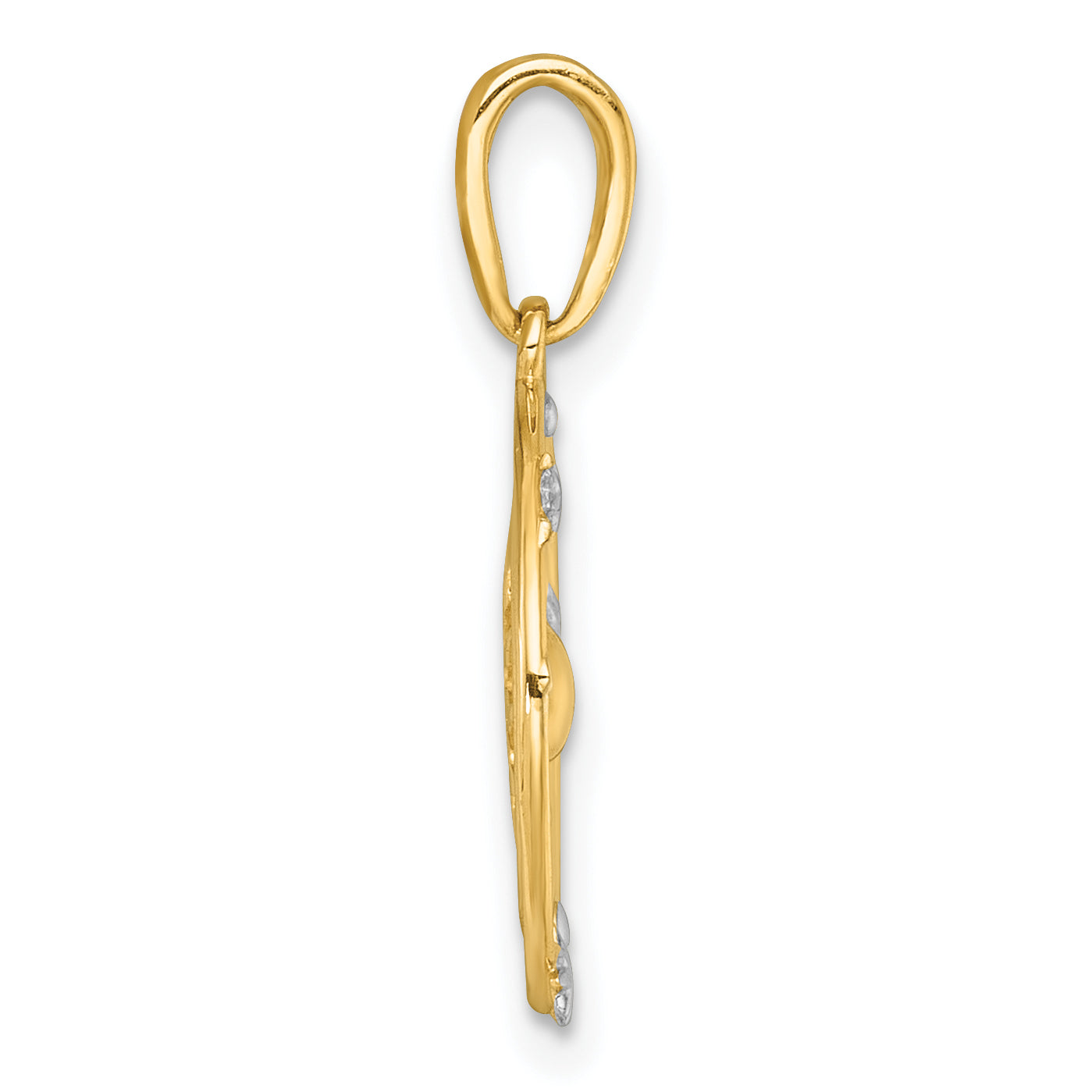 14k with White Rhodium Polished Sun With Solar System Orbit Charm Secondary image