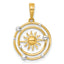 14k with White Rhodium Polished Sun With Solar System Orbit Charm