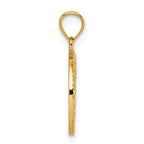 14k Polished Heart Evil Eye And Horse Shoe In Circle Pendant