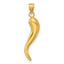 14k Polished Hollow 3D Italian Horn Pendant