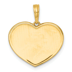 14k Polished White Enamel Paw In Pink Heart Charm