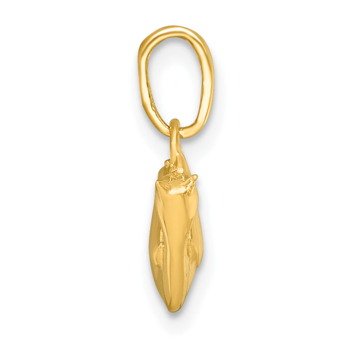 14k Polished 3-D Cat Hanging Charm Secondary image