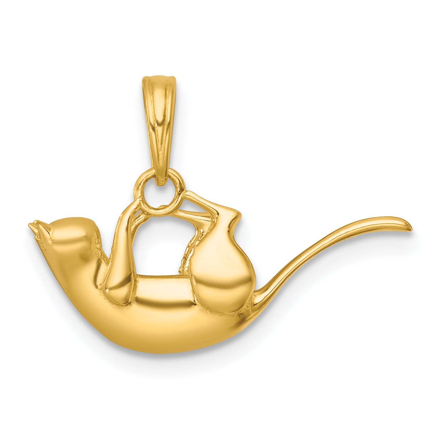14k Polished 3-D Cat Hanging Charm Main image