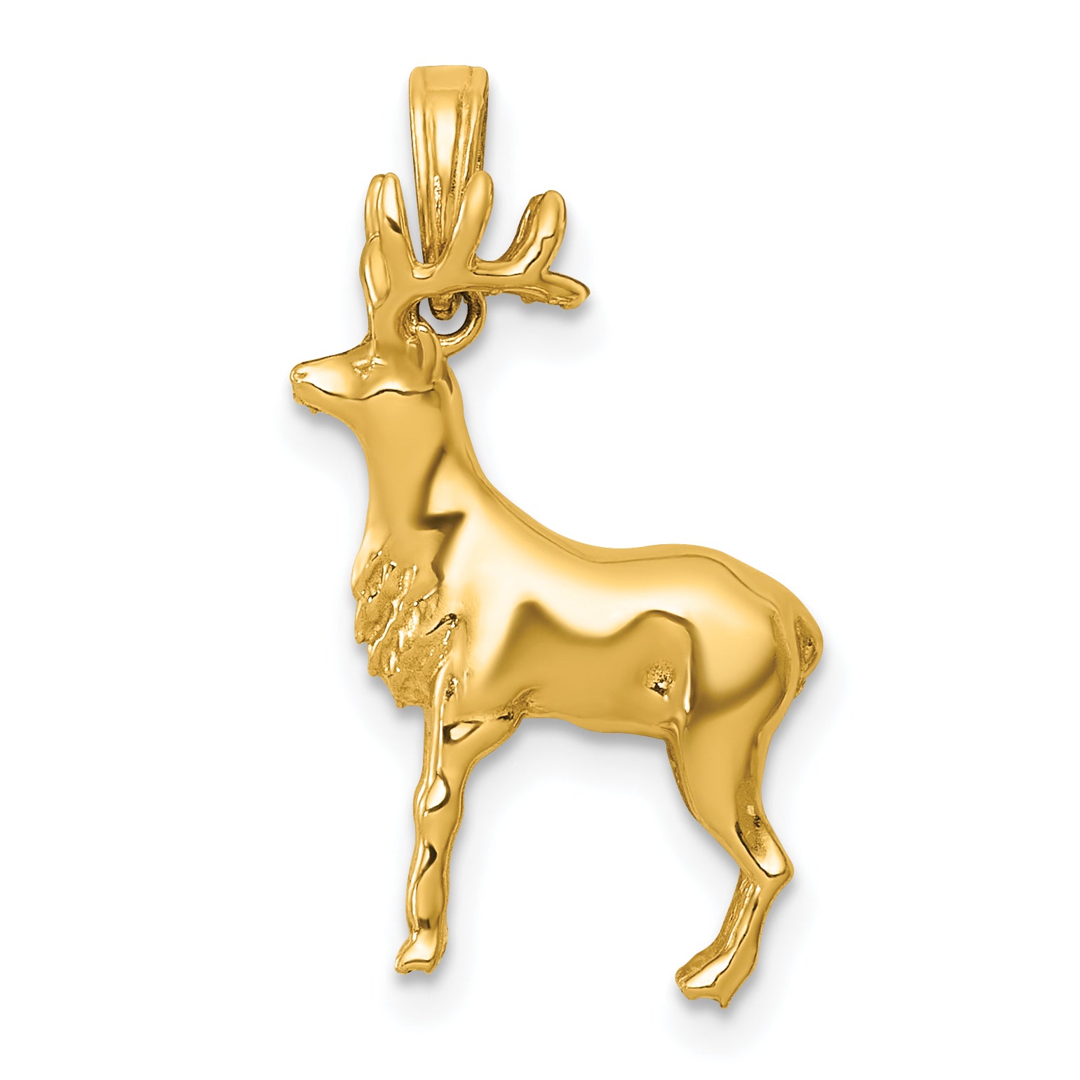 14k Polished 3-D Reindeer Charm Main image
