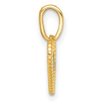 14k with White Rhodium Reversible Polished Waves In Heart Charm