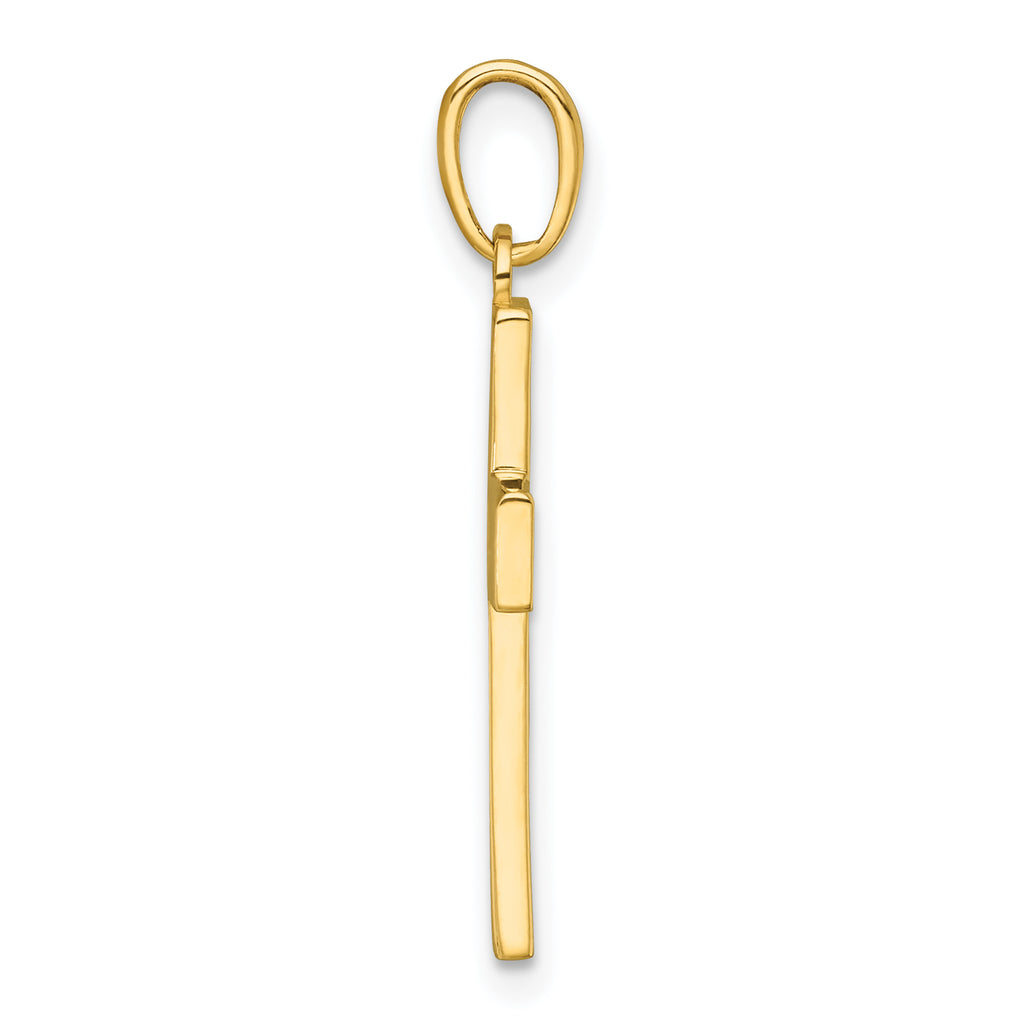 14K Polished Cut-Out Latin Cross Charm