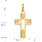 14K Polished Cut-Out Latin Cross Charm